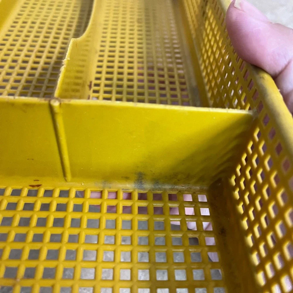 Vintage Yellow Plastic Cutlery Tray Organizer